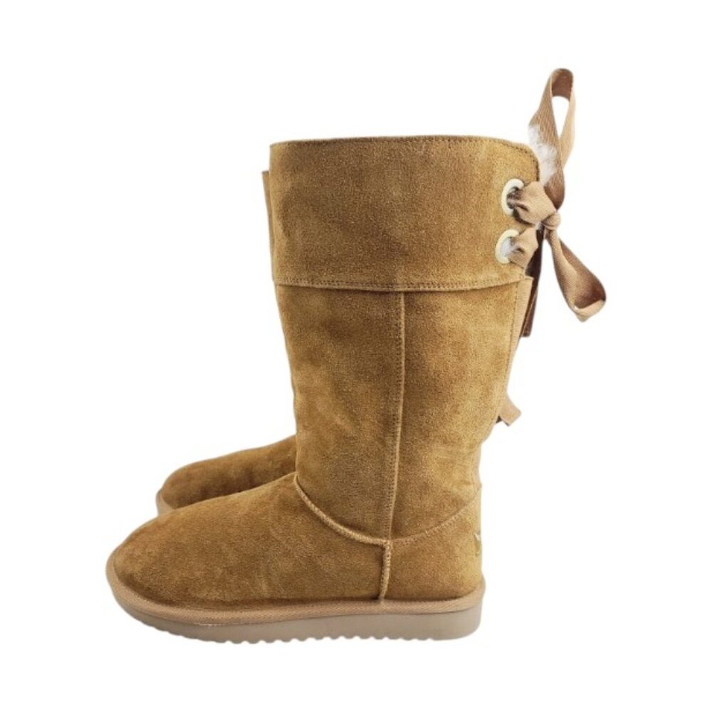 Koolaburra Women's Chestnut Tan Andrah Sheepskin Mid-Calf Winter Boots Size 9